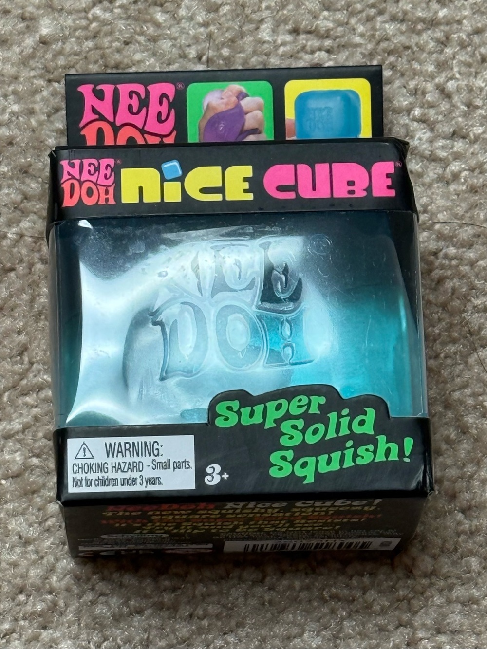 NEW NeeDoh Nice Cube Blue Schylling Super Solid Squish Fidget Toy